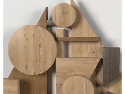 Wall shapes Decoration - Wood - 90x50 - Collection - Part 10 3D model