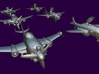 VIASS AIR PLANES Low-poly 3D model