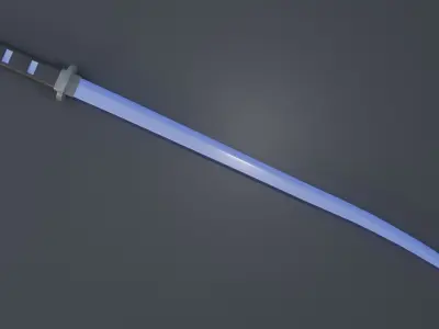 Blue SciFi Glowing Sword 3D model