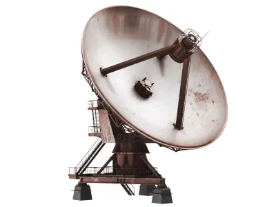 Detailed Rusted Satellite Dish 3D model