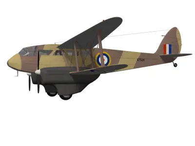 de Havilland DH89 Dragon Rapide 3D model buy