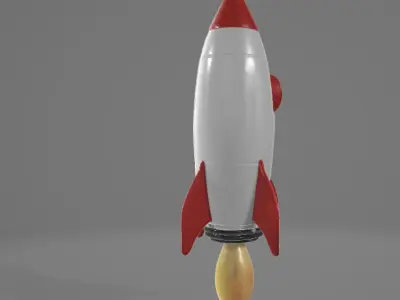 Decorative Rocket Prop - Stylized 3D Model 3D model