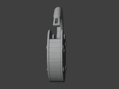 Metal Padlock with Keyhole Low-poly 3D model