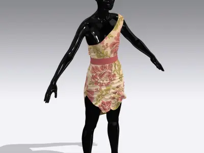  Woman Cloth Dress Low-poly 3D model get