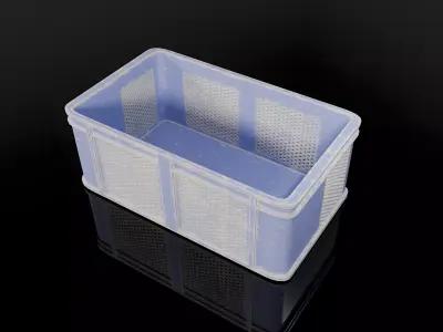 Realistic Plastic Storage Crate Industrial Container Game Ready  Low-poly 3D model
