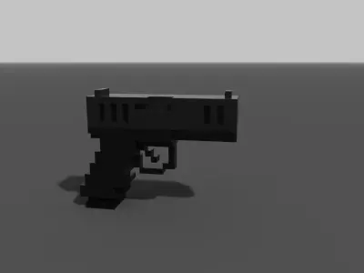 Voxel Gun Glock Low-poly 3D model