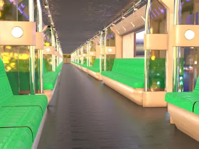 SUBWAY TRAIN INTERIOR 3D MODEL 3D model