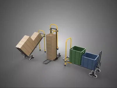 3 MODE POSITION STAIR CLIMBER CONVERTIBLE HAND TRUCK COLLECTION 3D model