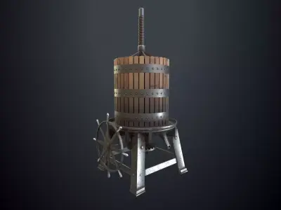 Antique Grape Press Low-poly 3D model