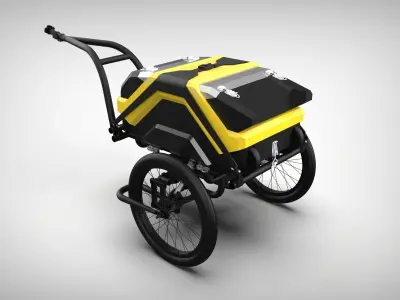 BICYCLE TRAILER ACTUAL DIMENSION 3D model
