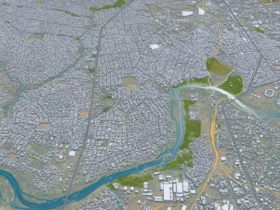 Kaduna Nigeria 25km Low-poly 3D model