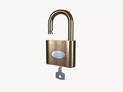 Lock and key Low-poly 3D model purchase