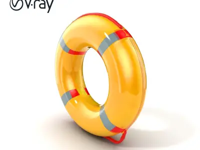 Realistic Inflatable Lifebuoy Model Pack Low-poly 3D model