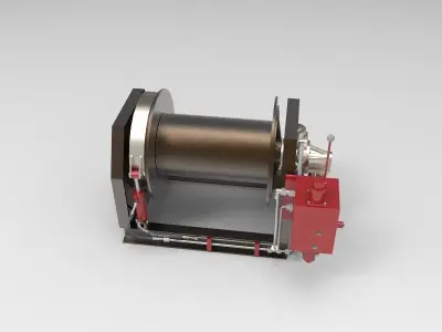 winch machine 3d printed ready 3D print model