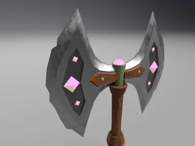 Crystal Axe Low-poly 3D model buy