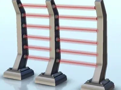 Set of three laser gates 2  supported versions - Future Sci-Fi S 3D print model purchase