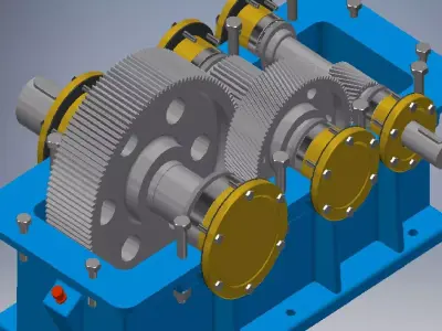 Two steps reduce gearbox  3D model