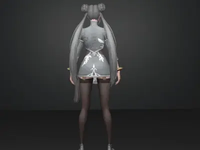 fighter girl 3D model