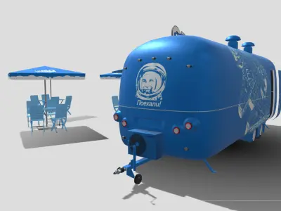 Food truck  Strealiner ENK-8 VT -in sky- livery Low-poly 3D model