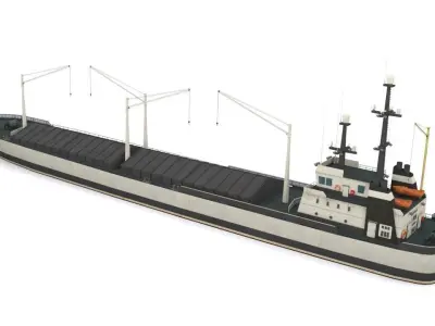 dry cargo ship Low-poly 3D model