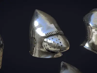 Medieval Helmets - Authentic Collection Low-poly 3D model