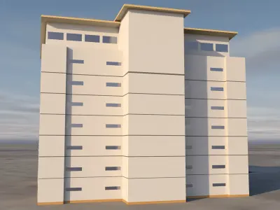 8-Storey Office Block 3D Model Low-poly 3D model