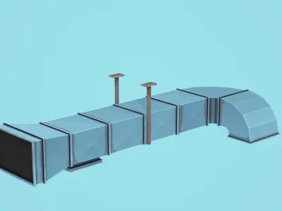 Modular Ventilation - Low Poly Mobile Ready Low-poly 3D model