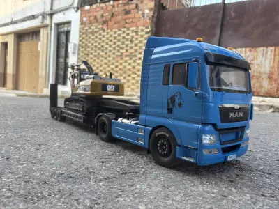 Trailer RC truck 1 14 Printable low boy scale 3D print model