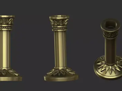 Thai style candle holder 3D print model