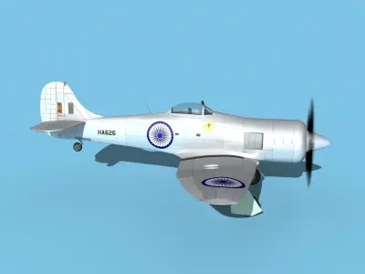 Hawker Tempest MKII IAF 3D model