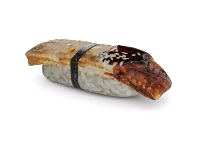 Nigiri Sushi with grilled eel 3D model