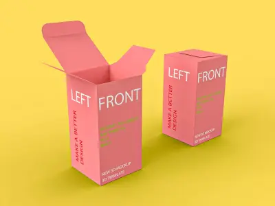 3d mockup box with uv map 3D model