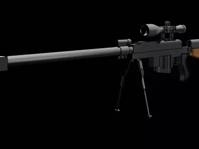 Hecate 2 sniper rifle Free low-poly 3D model