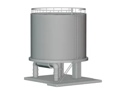 Factory huge Oil Storage tank Free 3D model