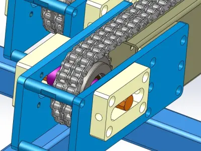 Chain line conveyor Free 3D model