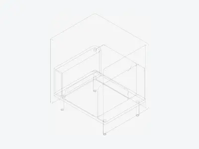 Sofa - Contemporary - Flame - Chair - Armrest Shelf - Left Low-poly 3D model