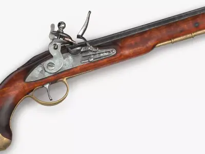 Revolutionary War Gun Blunderbuss 3D model