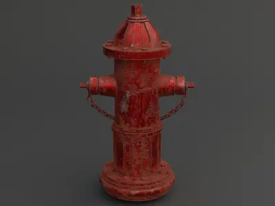 Fire Hydrant Game Ready Clean And Dirty Textures Low-poly 3D model