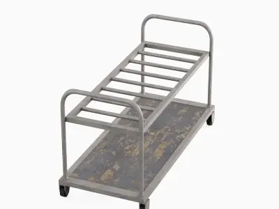 Steel Cart 02 Low-poly 3D model