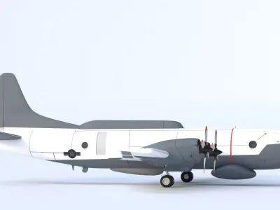 Lockheed EP-3E Aries II - THE EAVESDROPPER -  Low-poly 3D model