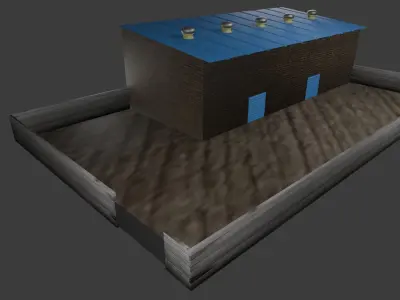 Realistic Industrial Factory Building Low Poly 3D Model Low-poly 3D model