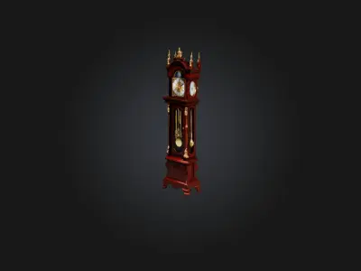 Grandfather Clock Model Low-poly 3D model