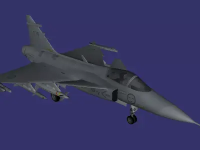 Saab JAS 39 Gripen Low-poly 3D model by Helijah