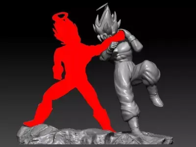 Goku VS Vegeta first part Goku 3D print model