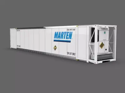 Marten Reefer Container Refrigerated Cargo Container Low-poly 3D model