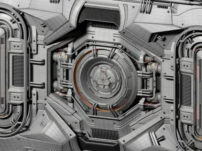 Sci-Fi Kitbash - Futuristic Panel 4 - Mega Element 3D model