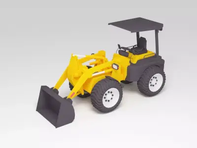 Bulldozer lowpoly 3D model