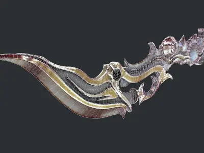 Fantasy Sword 3 3D Model Low-poly 3D model