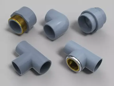 CPVC Pipe Fitting 3D Model Bundle 3D model
