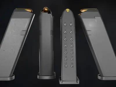 Glock 17 Gen 3 Low-poly 3D model